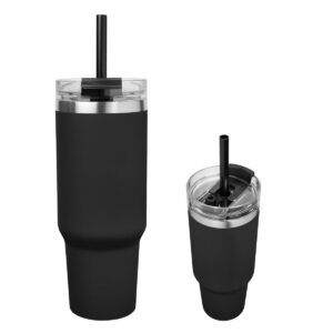 Custom Promotional Products 6 PR26055 1 BLACK DECORATED 40 Oz. Naomi Intrepid Stainless Steel Tumbler