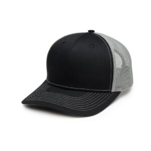 PR26165 2 BLACK WITH GRAY DECORATED The Hauler Classic Trucker