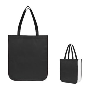 Custom Promotional Products 16 PR26583 1 BLACK DECORATED Jumbo Lola Laminated Non Woven Tote Bag with 100 RPET Material