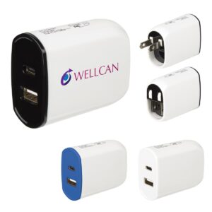 PR26603 UL Listed 2 In 1 USB Type C Wall Adapter