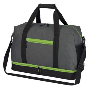 PR26633 2 GRAY WITH LIME DECORATED Tribeca Duffel Bag