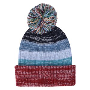 PR26841 1 RAINBOW DECORATED Aura Pom Beanie With Cuff