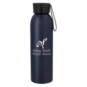 PR26875 1 MATTE BLACK DECORATED 22 Oz. Darby Aluminum Bottle
