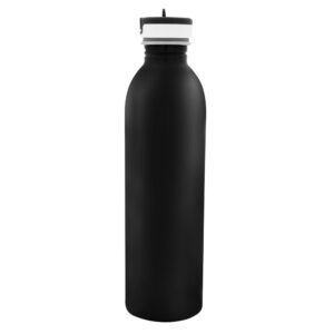 PR27659 1 BLACK DECORATED 24 Oz. Stainless Steel Newcastle Bottle