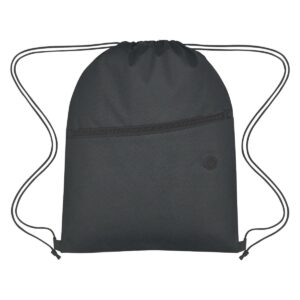 Custom Promotional Products 12 PR27787 1 BLACK DECORATED Non Woven Hit Sports Pack With Front Zipper