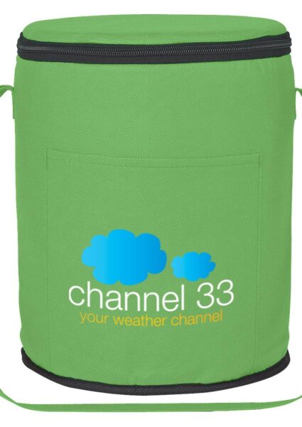 PrintMagic Home Page 66 PR27793 2 LIME DECORATED NON WOVEN ROUND COOLER BAG