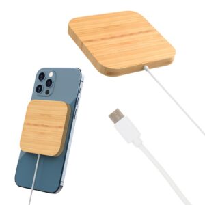 PR28099 1 Bamboo Wireless Charger Tc10w DECORATED Mag Max Bamboo Magnetic Wireless Charger 2.0