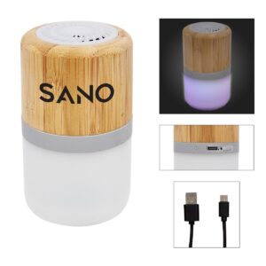 PR28107 Bamboo Wireless Light Up Speaker 2.0