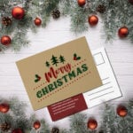 Brown Kraft Postcards | Eco-friendly, 100% recycled paper and 3.5ā to 6.5ā size options Merry Christmas postcards | PrintMagic
