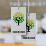 Raised Spot UV Vertical Rectangle shiny tags premium quailty product branding clothing apparel multi functional tags | Printmagic
