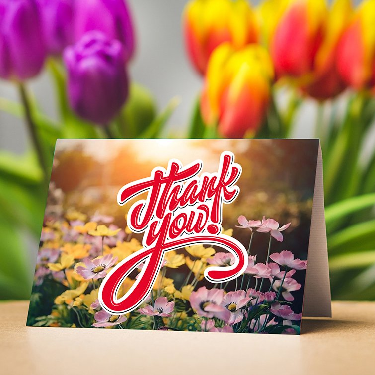 Silk Greeting Cards Folded | High-quality Greeting Cards With Premium gloss Paper and Spot UV coating have Silk lamination with Half folded | Print Magic