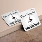 Foil Business Cards | Square Rounded Corners Business Card Black Foil Restaurant Cafe | PrintMagic