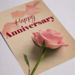 Vertical Brown kraft Greeting Cards eco friendly Happy Anniversary | Printmagic