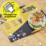 Waterproof Synthetic Menus | Restaurant Spa & Salon Menus with Endurace Waterproof-10pt and FLAT - No Folding & Scoring and printed Full color front only | Print Magic