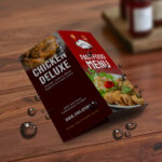 Waterproof Synthetic Menus Tri Fold Premium Stock Restaurant cafe meal delivery fast food custom take out economical branding promotion | PrintMagic
