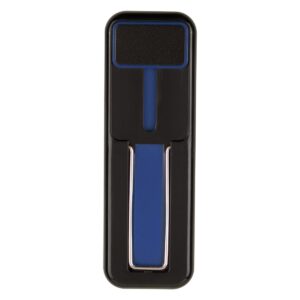 Custom Promotional Products 9 PR23097 1 BLACK WITH BLUE DECORATED Phone Stand With Finger Loop