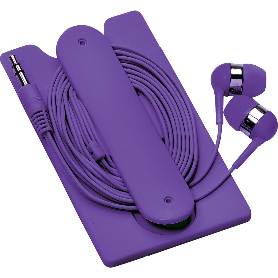 PR28946-Silicone-Card-Wallet-and-Wired-Earbuds-1.jpg PR28946 Silicone Card Wallet and Wired Earbuds 1