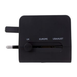 Custom Promotional Products 2 PR30010 1 BLACK DECORATED 20W Universal Travel Adapter With Type C 1