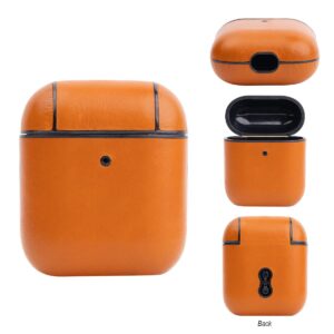 PR30114 1 TAN DECORATED Leather Earbuds Charging Case 1