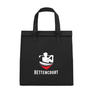 Custom Promotional Products 17 PR30646 1 BLACK DECORATED Corbin rPET Non Woven 10 Can Cooler Bag