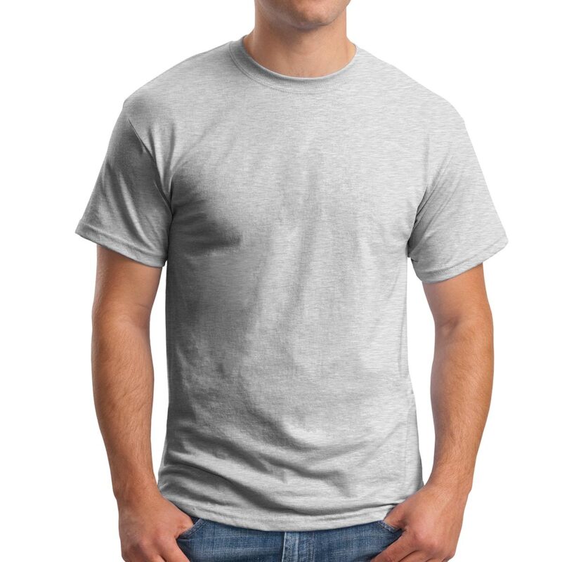 Political Printing 27 PR27907 1 Ash DECORATED Hanes EcoSmart 5050 CottonPoly T Shirt