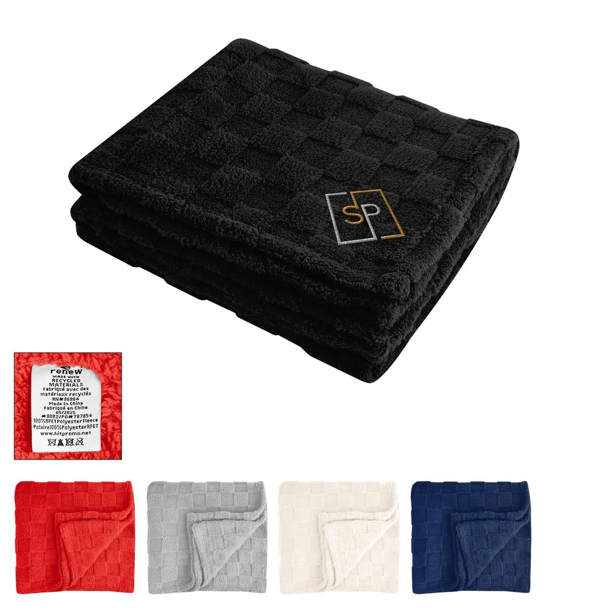 PR30608-rPET-Checkered-Sherpa-Blanket.jpg PR30608 rPET Checkered Sherpa Blanket