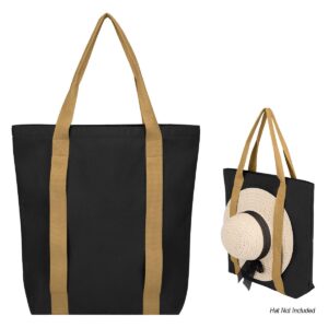 PR30968 1 BLACK WITH BROWN DECORATED Sunset Boulevard rPET Tote Bag