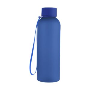 PR30980 1 FROST BLUE DECORATED 20 Oz. Morgan rPET Rubberized Bottle With Carry Strap
