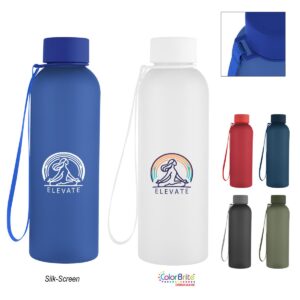 PR30980 20 Oz. Morgan rPET Rubberized Bottle With Carry Strap