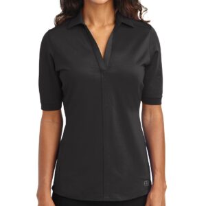 PR31675 1 Blacktop DECORATED OGIO Ladies Metro Polo