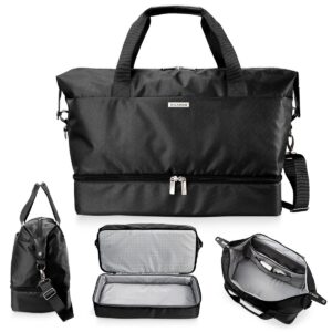 PR31811 1 BLACK DECORATED Ricardo Avalon Drop Bottom Weekender Duffel Bag