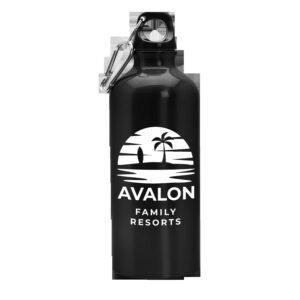 Custom Promotional Products 3 PR33763 1 Metallic Black DECORATED Garyline Quest Aluminum Bottle 20 oz