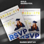 Dual Raised Gold Foil SPOT UV birthday premium postcard