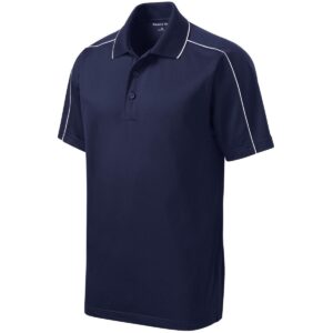 PrintMagic Home Page 76 PR35293 1 True Navy White DECORATED Sport Tek Micropique Sport Wick Piped Polo