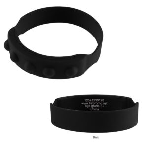 PR35491 1 BLACK DECORATED Push Pop Recycled Silicone Wristband