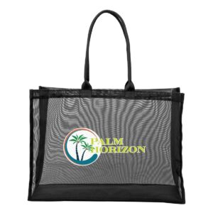 PrintMagic Home Page 74 PR35539 1 BLACK DECORATED Ventus Mesh Tote Bag