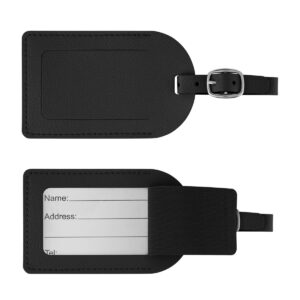 PrintMagic Home Page 68 PR35551 1 BLACK DECORATED Leatherette Luggage Tag