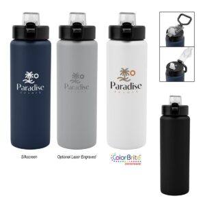 PR35861 30 Oz. Nolan Recycled Single Wall Stainless Steel Bottle
