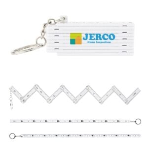 PrintMagic Home Page 68 PR35891 1 WHITE DECORATED Folding Ruler Keychain